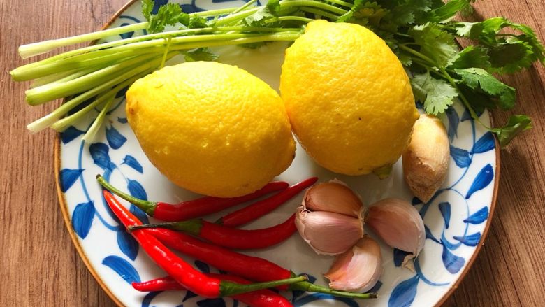 泰式柠檬鱼,其它食材合影