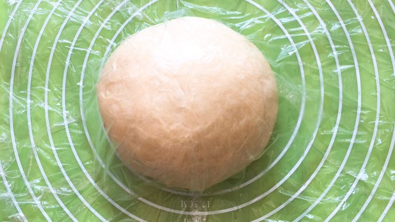 蔓越梅吐司面包,滚圆盖上保鲜膜静置20分钟。