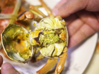 美食丨清蒸阳澄湖大闸蟹 用最简单的方法吃最鲜美的蟹,将大闸蟹的绳子解开，掀开蟹盖，去掉蟹心、蟹胃、蟹腮、蟹肠。