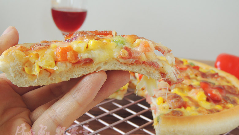香菇培根披萨,成品
