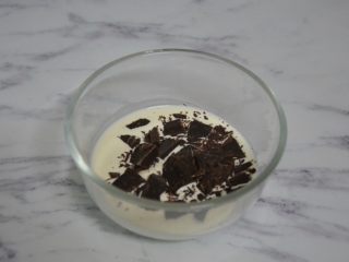 脏脏包,制作巧克力甘纳许，将巧克力与淡奶油混合，隔热水融化。