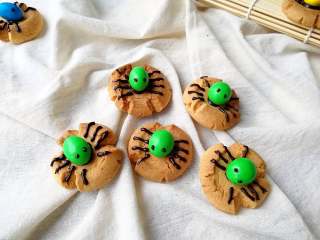 万圣节蜘蛛饼干,绿蜘蛛。