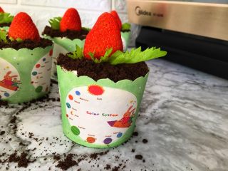 盆栽草莓蛋糕,“种上”草莓就可以开吃了^_^