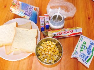 自制小点心+黄油甜玉米三明治,食材准备好