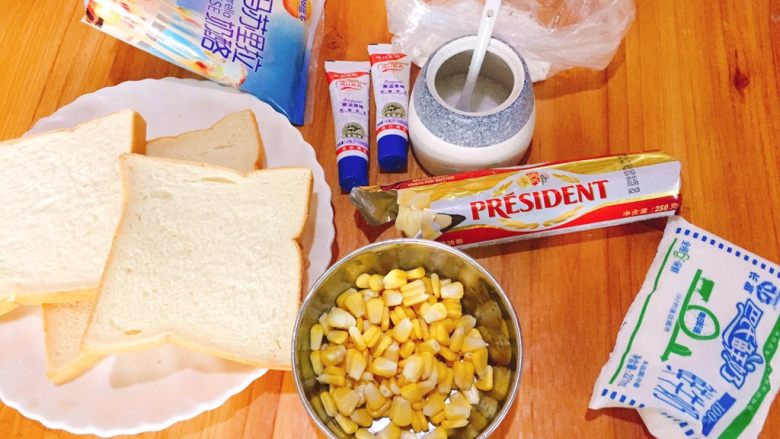 自制小点心+黄油甜玉米三明治,食材准备好