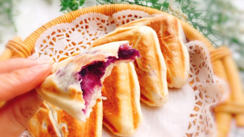 奶香紫薯发面饼,来尝尝特别软香