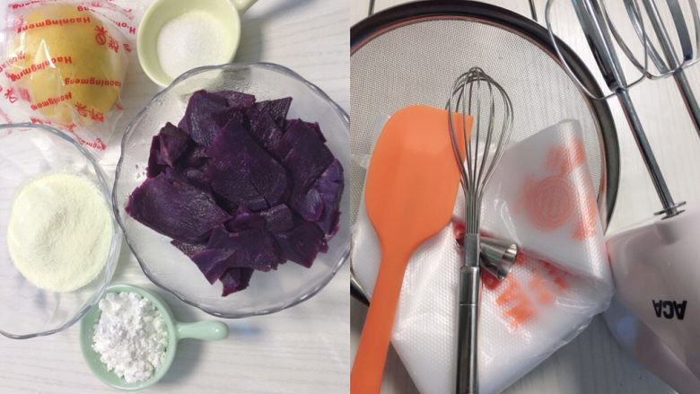 宝宝辅食系列～紫薯溶豆,先准备好工具跟原材料