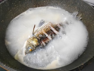 鲫鱼萝卜汤,到入适量清水加盖大火煮，煮开转中火火煮20分钟。