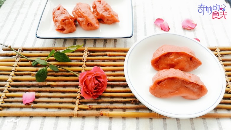 浪漫红粉蒸饺,美味，美颜