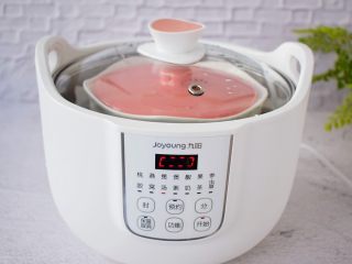 猪骨玉米胡萝卜马蹄汤,炖锅加水至水位线，再放入炖盅，选择煲汤功能，再按开始，就可以坐等出锅