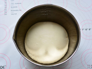 鲜奶吐司,揉好的面团，盖保鲜膜，放在大碗中进行基础发酵