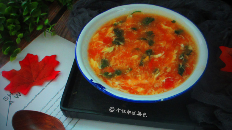 番茄鸡蛋汤,一碗拌喝下去，暖心又暖胃