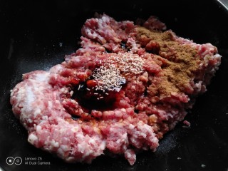 猪肉茴香馅饺子,猪肉加入上述调料。