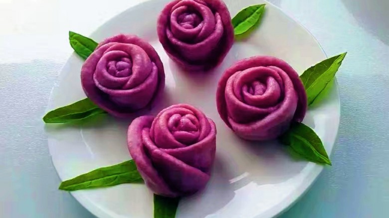 新文美食  玫瑰花卷,成品图