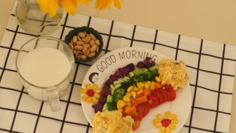 太阳式早安,主食➕蔬菜➕水果➕蛋白质➕坚果