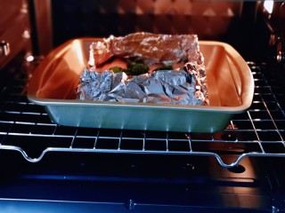 什锦烤鸡翅,将烤网入烤箱中层，烤盘放烤网上。