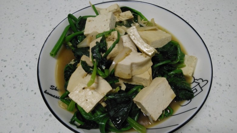 虾米豆腐炒菠菜