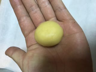 酥掉渣的桃酥,然后分成均匀的小球。