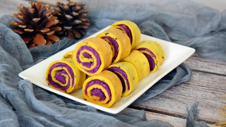 紫薯糯米鸡蛋卷