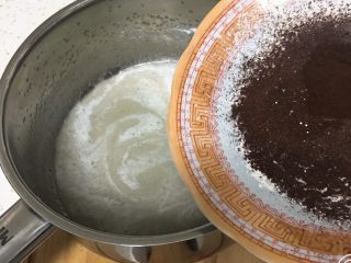 咖啡蛋糕卷,低筋粉和咖啡粉都要过筛。