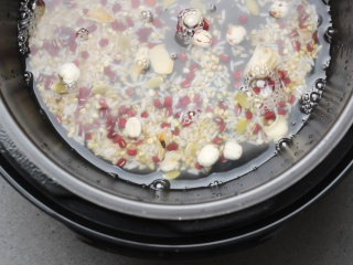 忆鹿|糙米莲子粥,放入电压力锅内，并加入约400ml饮用水。