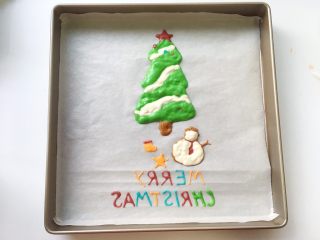 圣诞树蛋糕卷,之后取出放一旁降温