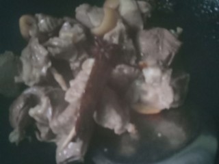 胡萝卜炖羊肉,这时就可以加入适量的水开煮了，我是用的电饭锅煲汤模式，25分钟