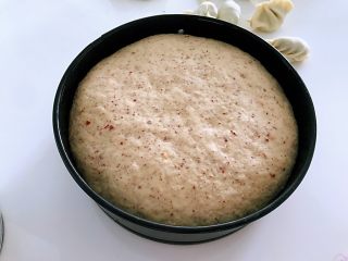 红枣发糕,40分钟后面团发酵成功，是原来的两倍大。