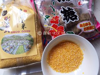黑糖二米粥（小米+玉米渣渣）,食材