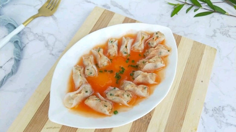 茄汁萝卜“饺子”,成品图
