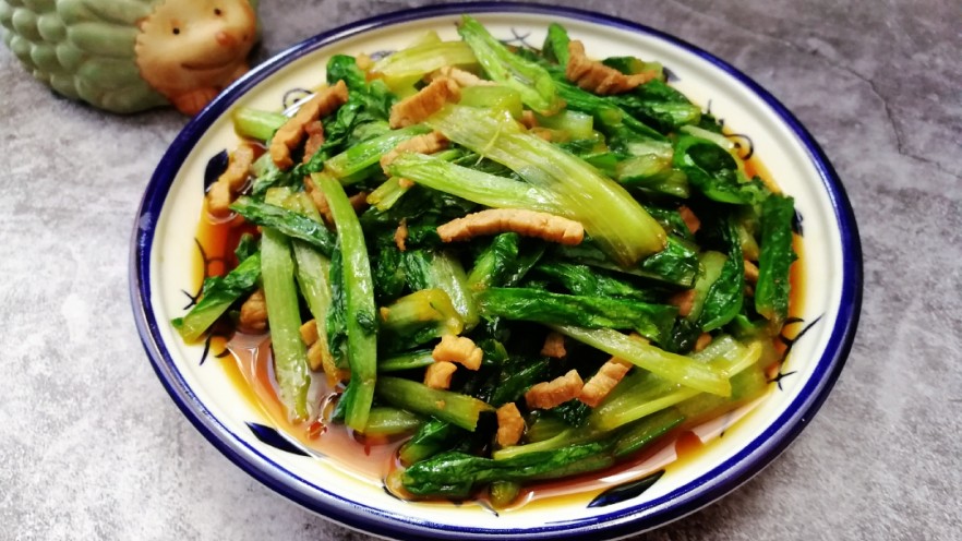 肉炒油麦菜