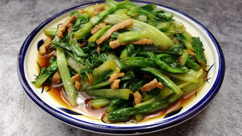 肉炒油麦菜