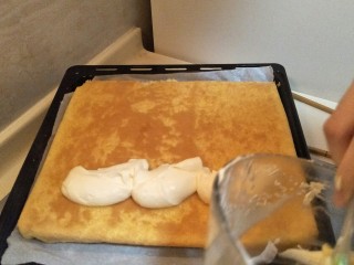 细腻顺滑的法式淡奶油蛋糕卷,附上刚刚打好的法式奶油霜。