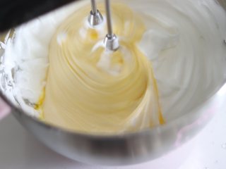柠檬小蛋糕（分蛋海绵），满满怀旧的味道,倒入蛋黄，电动打蛋器低速搅拌均匀。
