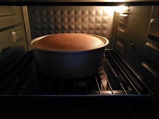 无油酸奶蛋糕,烤网放烤箱倒数第二层，模具放烤网上，隔水水浴法烤