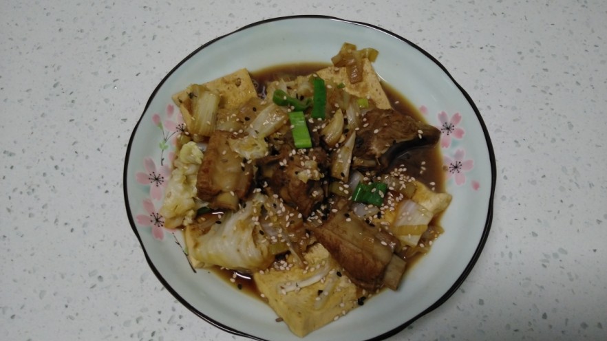 豆腐排骨炒白菜