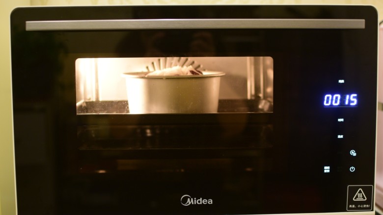 米发糕,美的S4-L281E蒸烤箱，选择纯蒸功能，蒸25分钟