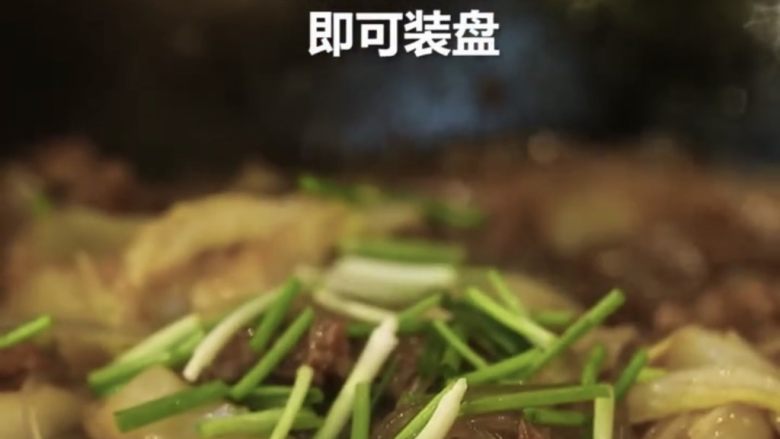 牛肉大白菜炖粉条,出锅前撒点葱花