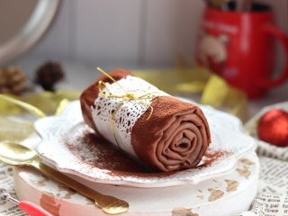 巧克力毛巾卷,吃的时候，撒一层可可粉，就可以啦。