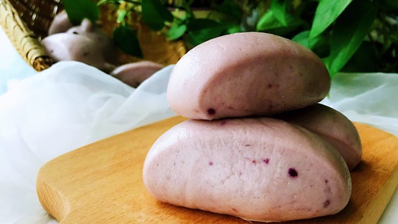 紫薯馒头，柔软超弹,成品。