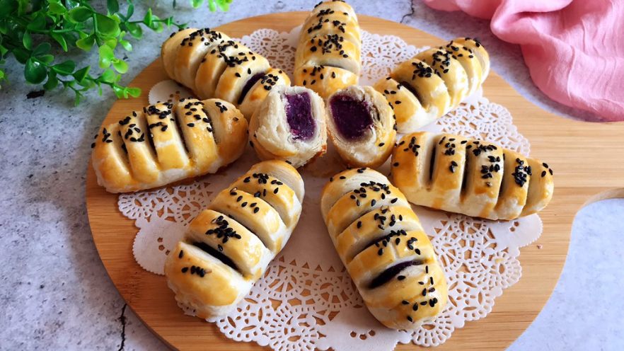 千层紫薯酥