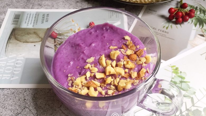紫薯奶昔,完成。