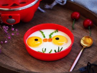 创意儿童辅食～蒸鸡蛋,成品图。