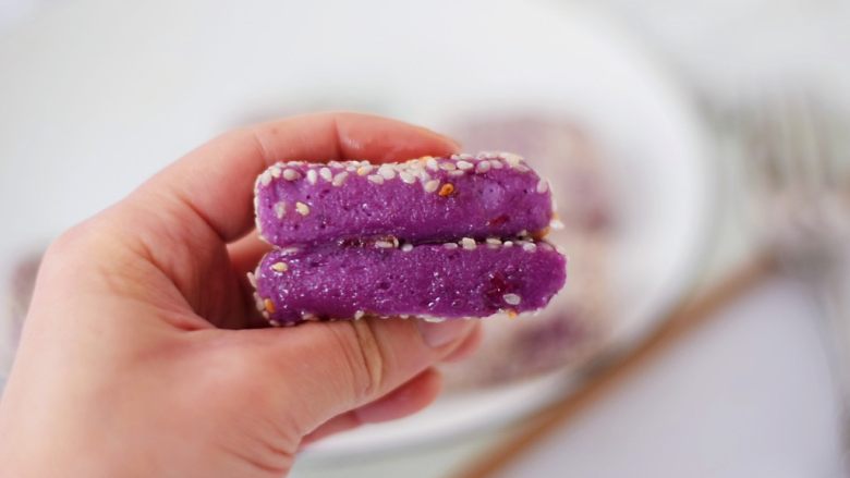 奶香紫薯饼,图三