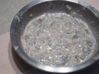 虾滑球（低淀粉大颗粒版）,搅拌成浆糊状