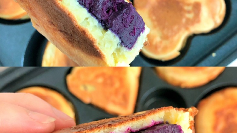 改良版紫薯芝士车轮饼,就完成啦紫薯芝士车轮饼