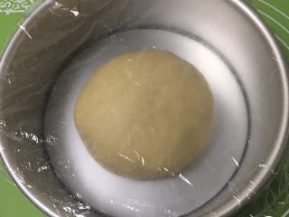 红枣吐司面包,整理滚圆，放入模具，盖上保鲜膜。
