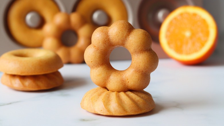 橙香甜甜圈（植物油版）,成品图
