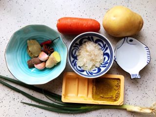 咖喱牛腩（高压锅版）,准备好所有食材