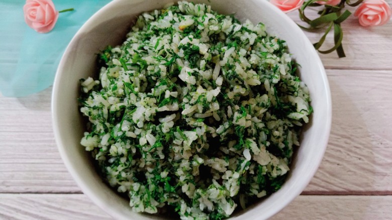 苕芽子野菜米饭,成品图